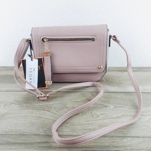 Handbags - Mauve Mini Crossbody Bag Vegan Leather